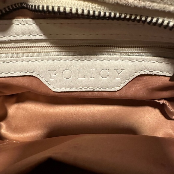 Distressed White Leather Crossbody Bag with Gunmetal Chain Trim & Gunmetal Chain - Picture 2 of 3